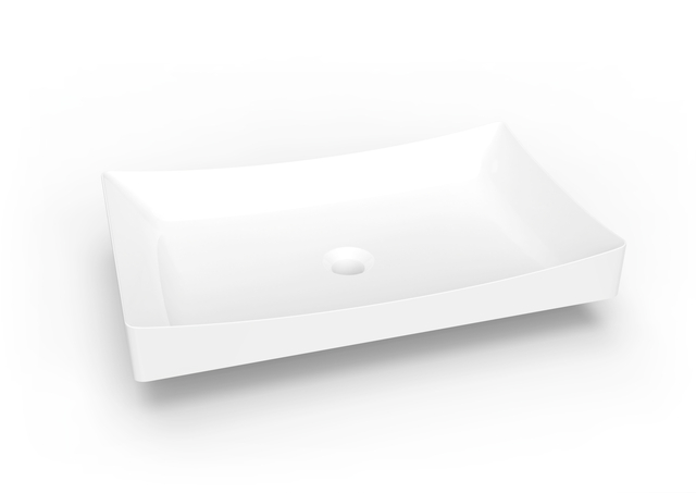 易洁方形实体面材台上盆